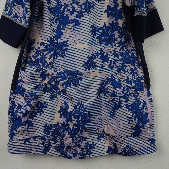Sweaty Betty Biking Jersey Women's Size XL Blue Floral Cycling Short Sleeve - Picture 7 of 9